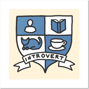 Introvert tea book reading cats awkward tumblr geek print Posters and Art